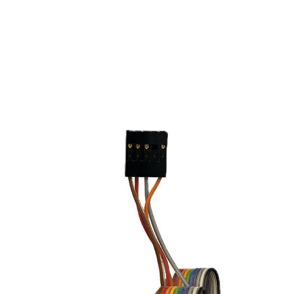 کابل فلت رنگی یک سر کانکتور آی دی سیIDC 2x5 (2.54 میلیمتر) طول 38 سانتیمتر و سر دیگر کانکتور 2*5 مادگی (آلمانی)